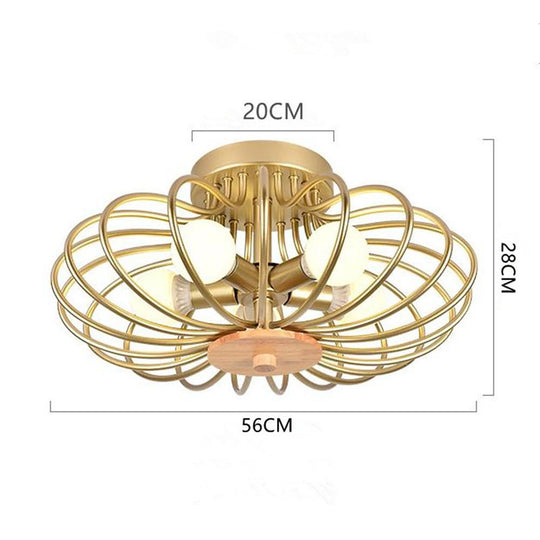 Modern Metal Globe Flush Mount Ceiling Light – Nordic LED Lantern Design