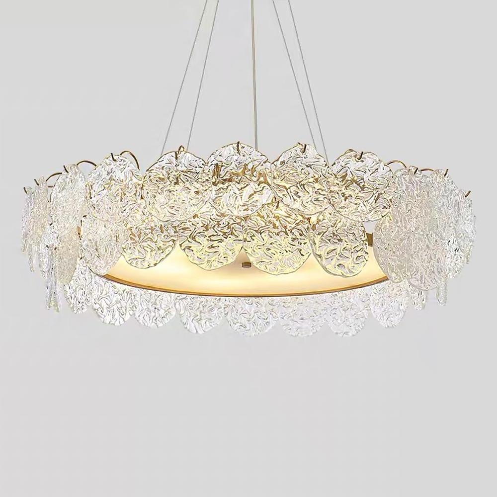 Shell-Inspired Glass and Acrylic LED Chandelier