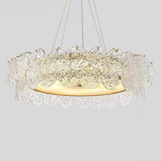 Shell-Inspired Glass and Acrylic LED Chandelier