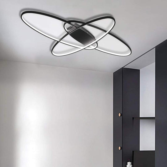 Overlapping Oval LED Modern Flush Mount Ceiling Light