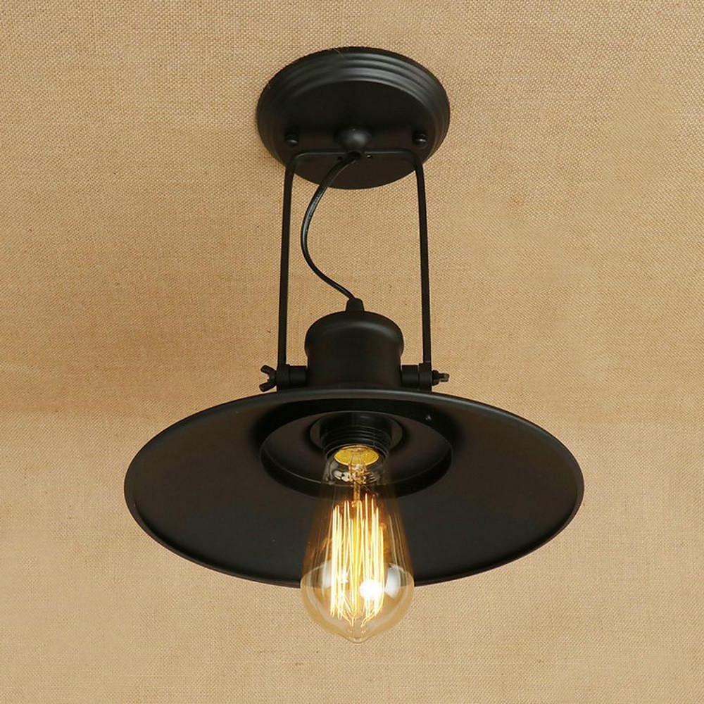 Round Metal Coastal Pendant Light with Large Dynamic LED Bulb