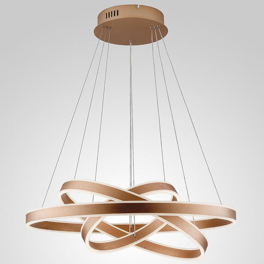 Modern Circle Foyer Chandelier – Adjustable 3-Ring LED Light