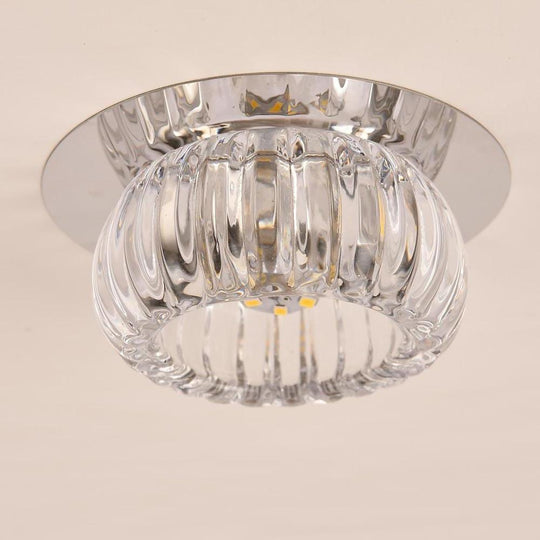 Geometric Crystal Flush Mount LED Ceiling Light