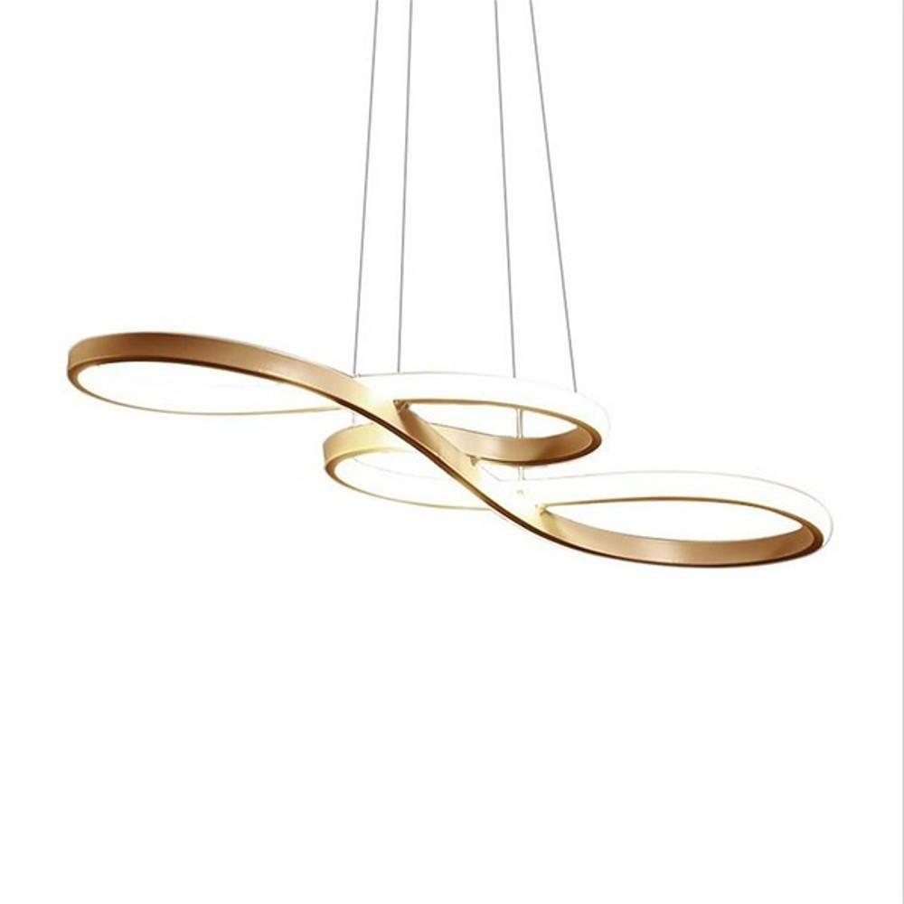 Geometric Wave Semi-Flush Chandelier – Metal & Silica Gel
