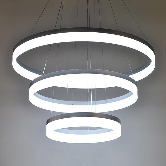 Adjustable Gradated 3 Rings Dimmable LED Modern Chandeliers Pendant Lighting