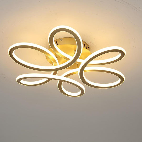 Swirl Flower Shaped Dimmable LED Flush Mount Ceiling Light