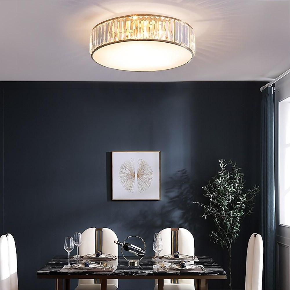 Drum-Shaped LED Crystal Nordic Ceiling Light