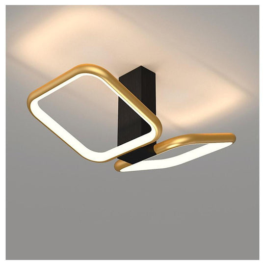 Squares Reflective Gold LED Flush Mount Ceiling Light