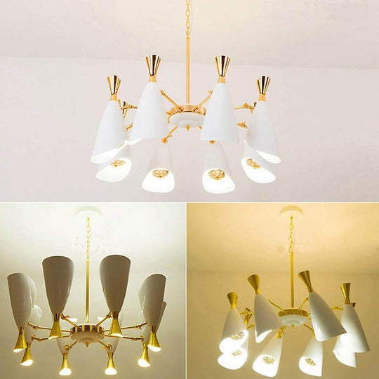 8 Light LED Electroplated Metal Nordic Chandelier Ceiling Light Fixture