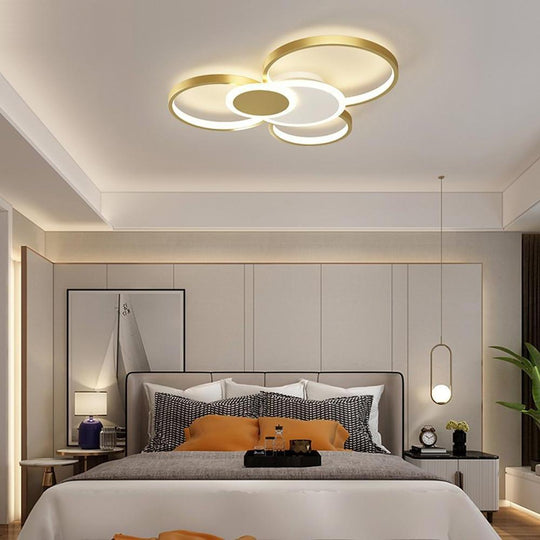 Modern LED Circles Flush Mount Ceiling Light with Artistic Eclipse Design