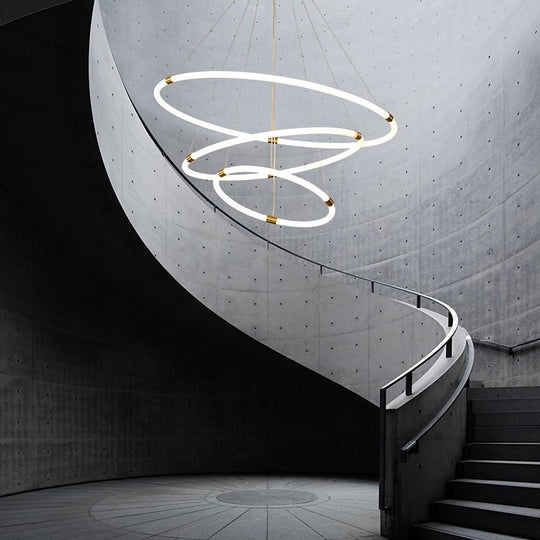 Surround Circle LED Chandelier – 2/3-Light with 4000 K Acrylic Glow