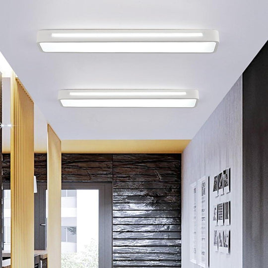 Black White Rectangular LED Flush Mount Ceiling Light