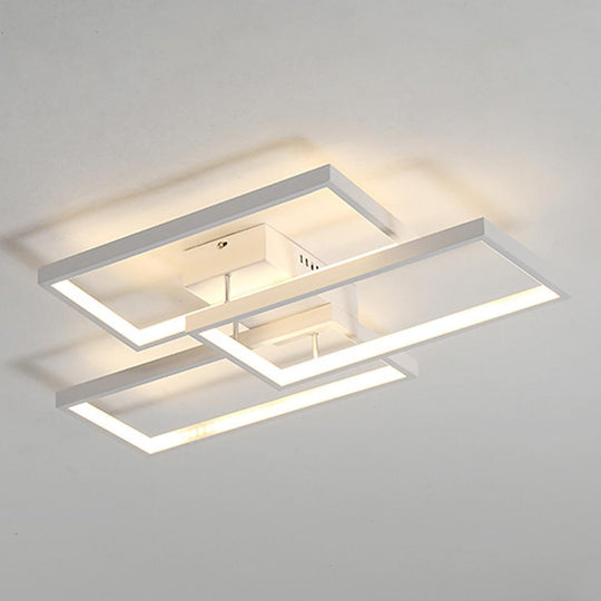 Geometric Rectangle LED Modern Flush Mount Ceiling Light