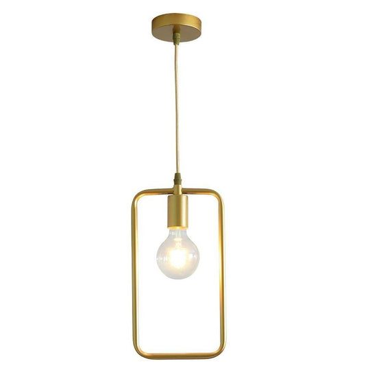 Metal Black and Gold Ceiling Light – Rounded Square Pendant