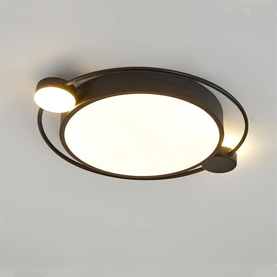 Modern Dual Round LED Flush Mount Ceiling Light – Gold and Black Finishes
