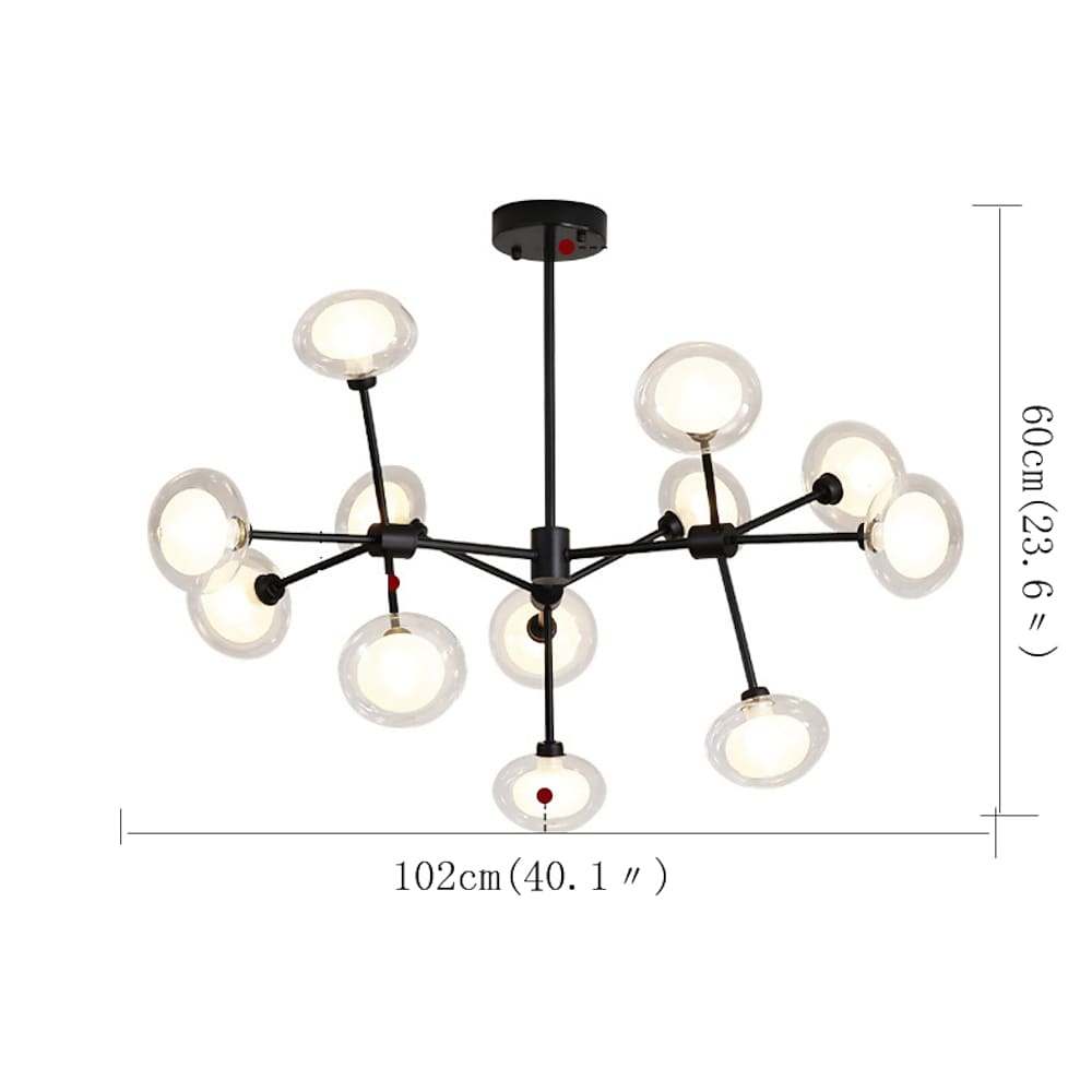 Multiwave Design Sputnik Chandelier LED Dining Room Chandelier with 12 Bulbs