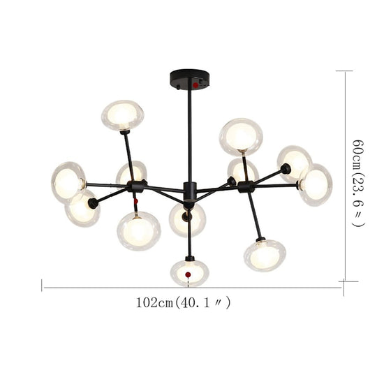Multiwave Design Sputnik Chandelier LED Dining Room Chandelier with 12 Bulbs