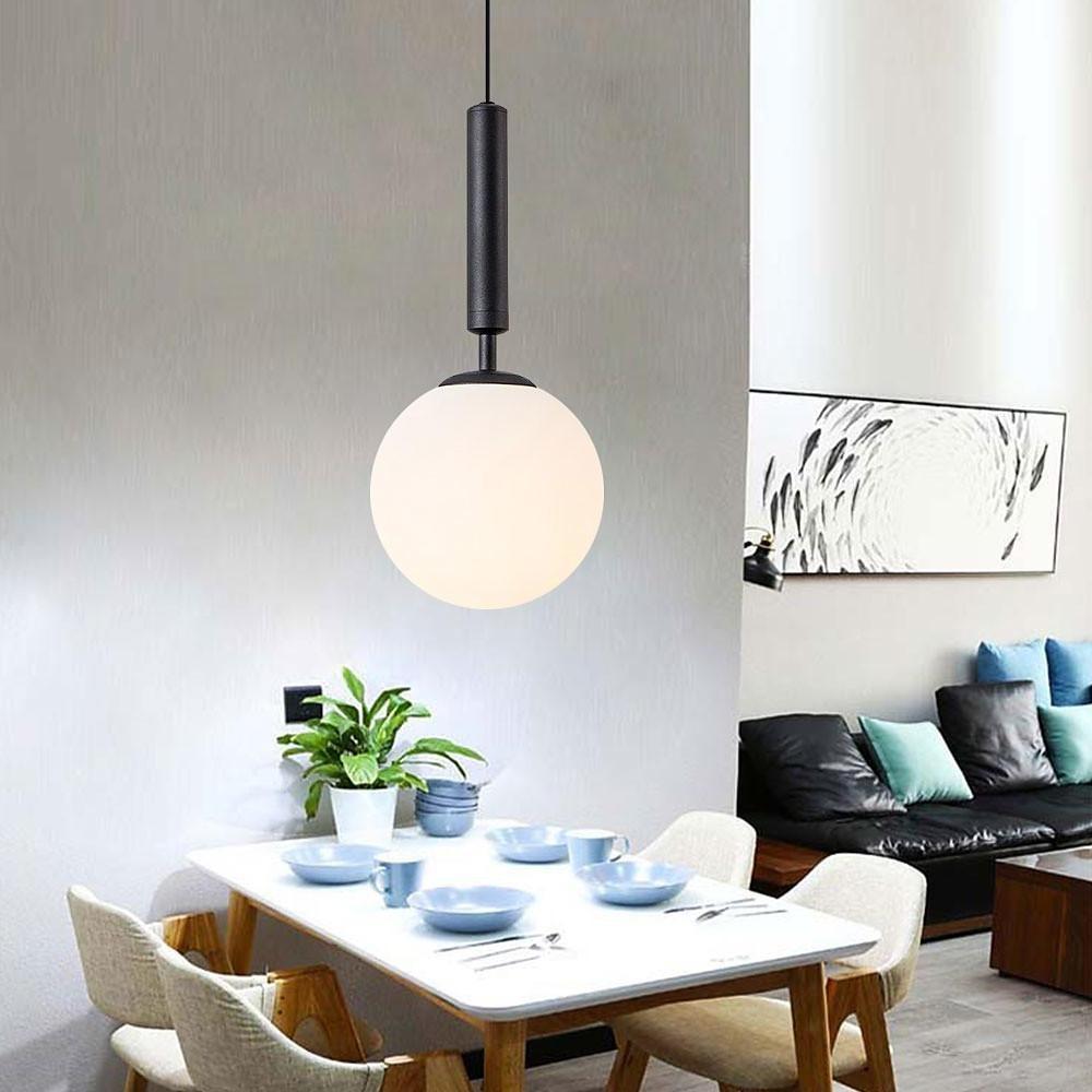 Globe-Shaped Electroplated Glass LED Pendant Light