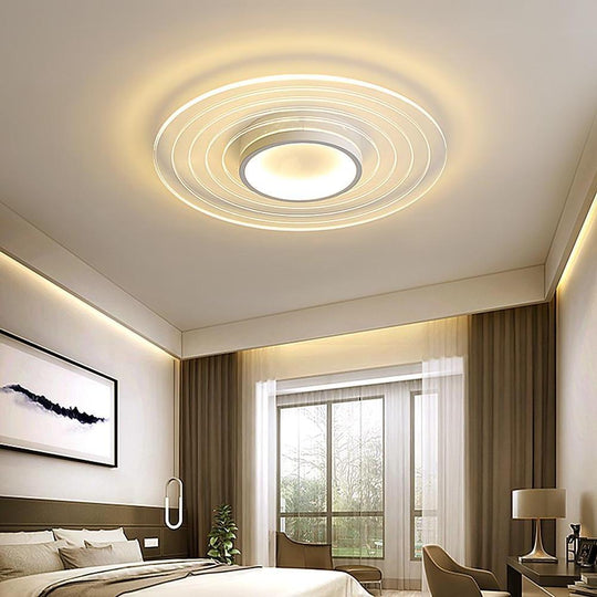 Multiple Circles Dimmable LED Modern Flush Mount Ceiling Light