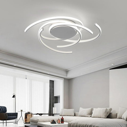30 Inch Swirls Circle Abstract LED Flush Mount Ceiling Light