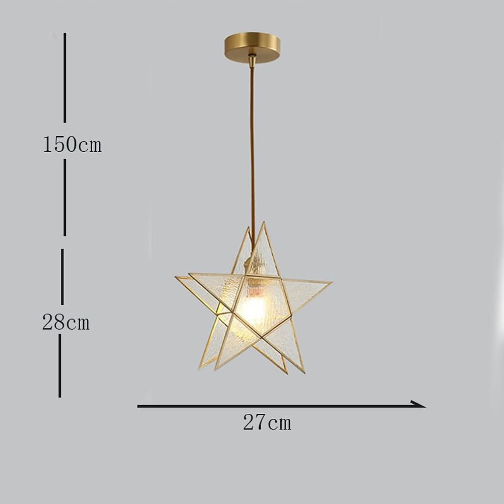 Double Star LED Copper & Glass Pendant Light