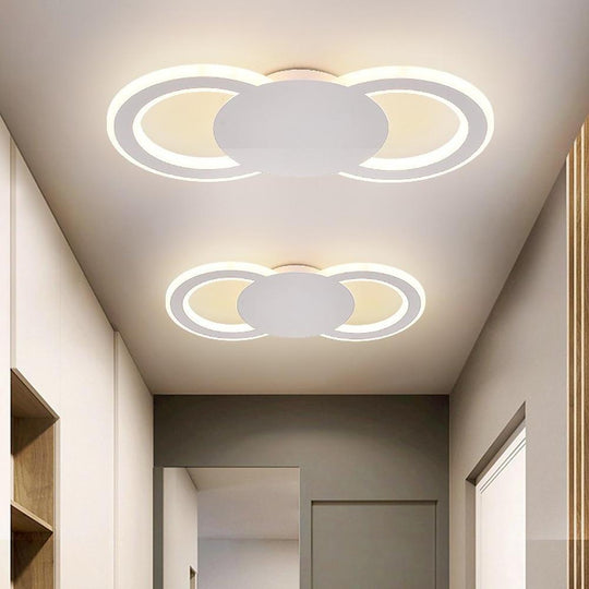 Modern Geometric Ring 2-Light LED Flush Mount Ceiling Light