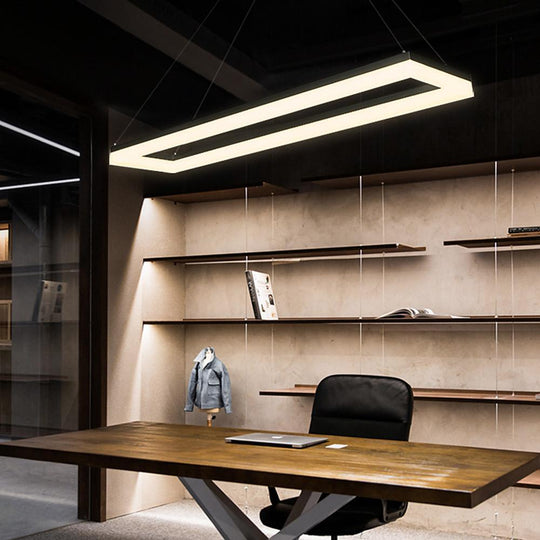 Rectangular LED Modern Home Office Chandelier