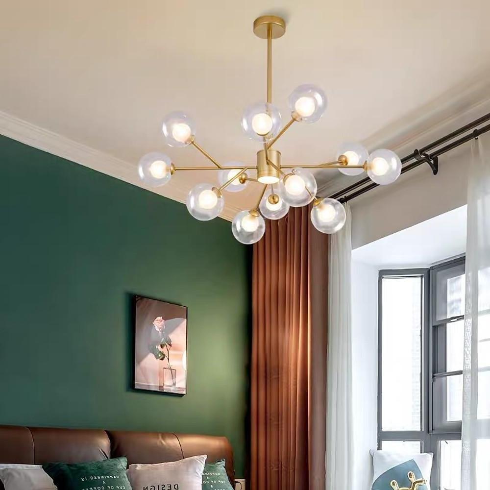 9-Light Glass LED Modern Chandelier
