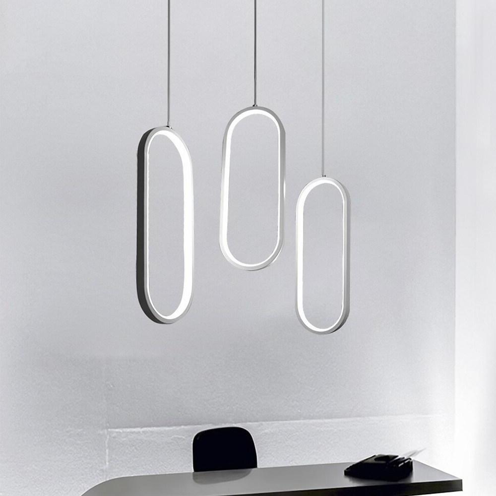 Modern Curved 3-Oval LED Chandelier Ceiling Light
