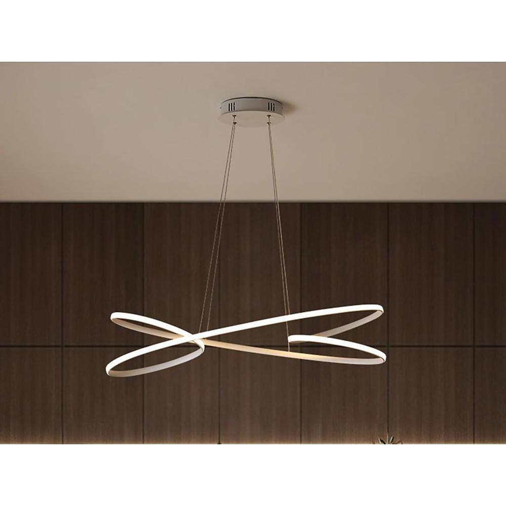 Vintage LED Ribbon Twist Chandelier – Round Wave Shaped Design