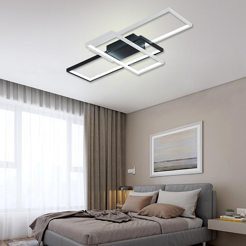 Multi Rectangle Large Flush Mount LED Ceiling Light with 3 Tiers