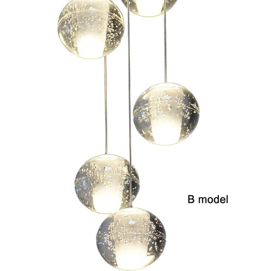 Modern Adjustable 14-Bulb Crystal LED Chandelier – Elegant Artistic Design