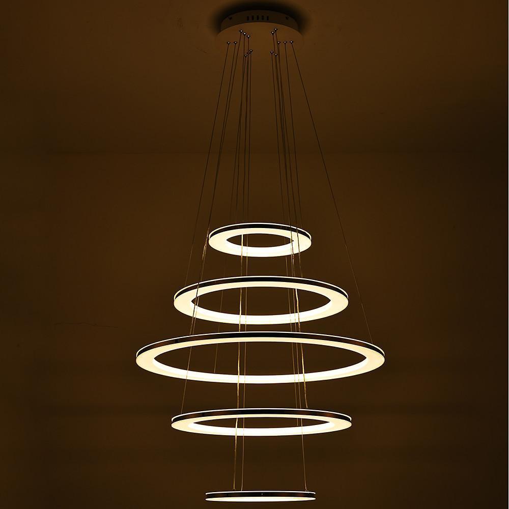 Adjustable Contemporary 5-Tier LED Modern Pendant Chandelier