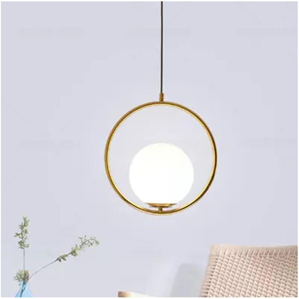 Electroplated Circle Glass Globe LED Nordic Pendant Lighting