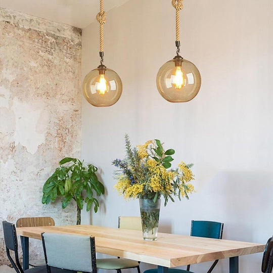 Electroplated Glass Globe LED Modern Pendant Light