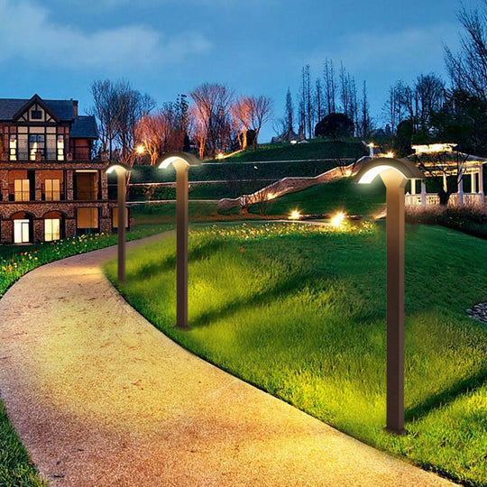 Fan-Shaped LED Lawn Pole Lamp with Motion Sensor