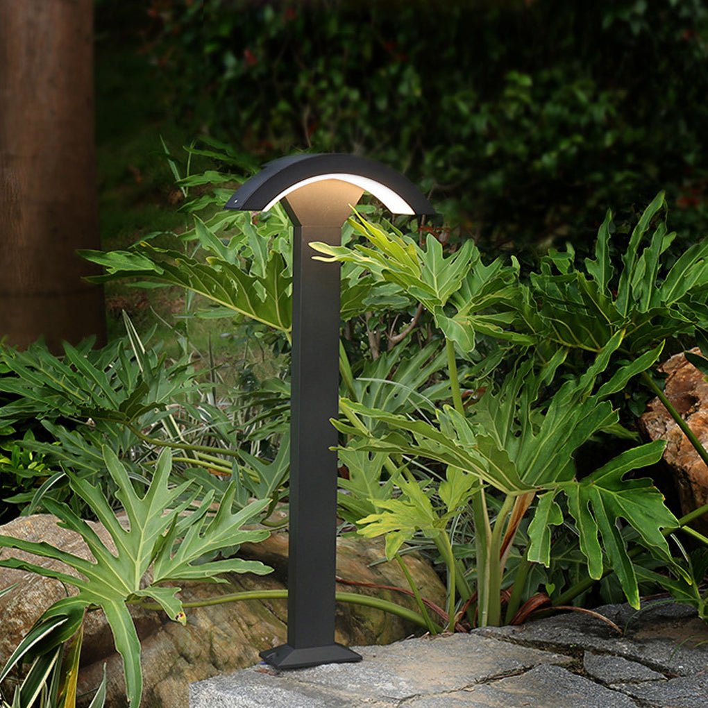 Fan-Shaped LED Lawn Pole Lamp with Motion Sensor
