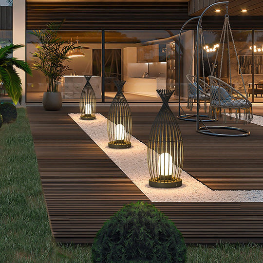 Industrial Caged LED Outdoor Floor Lamp Waterproof