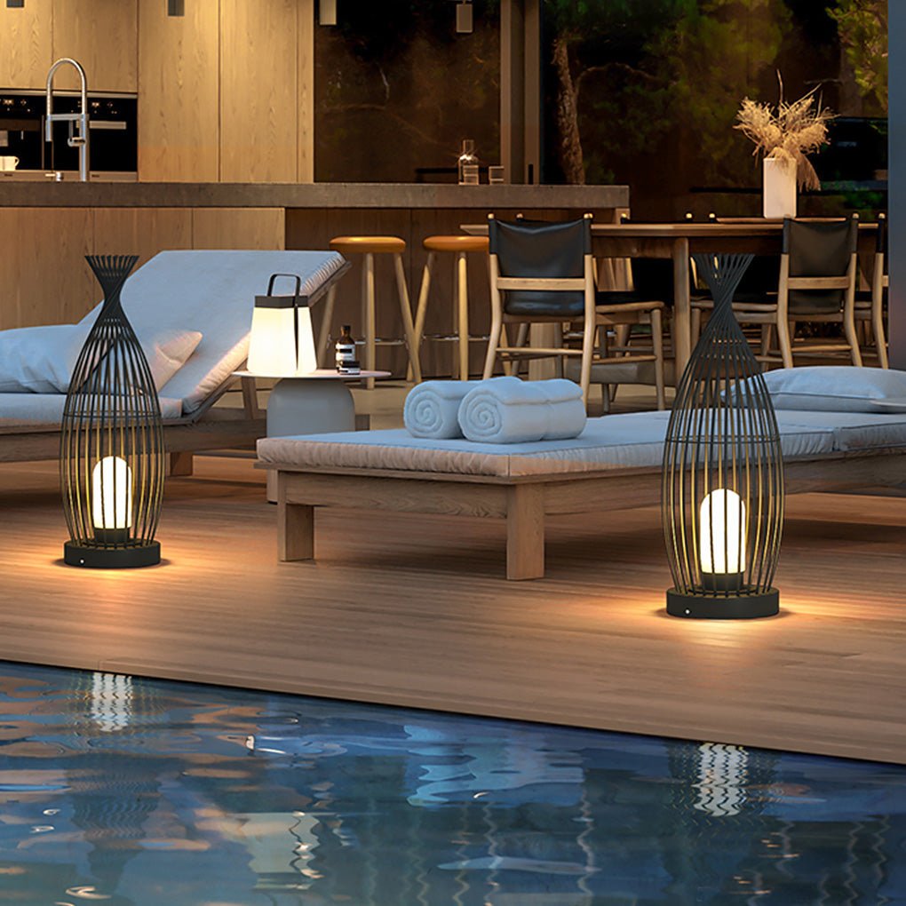 Industrial Caged LED Outdoor Floor Lamp Waterproof