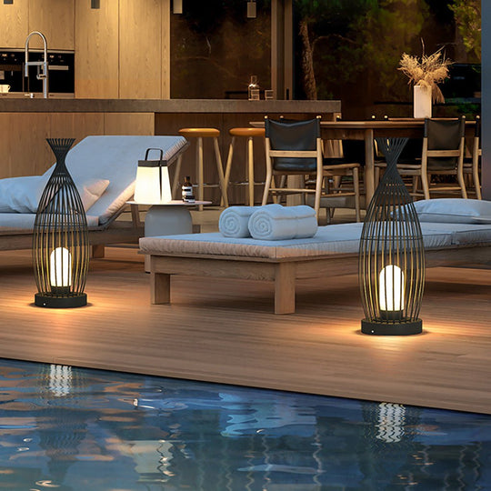 Industrial Caged LED Outdoor Floor Lamp Waterproof
