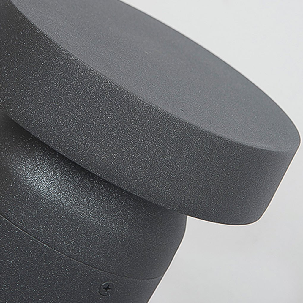 Modern Black Cylinder LED Outdoor Bollard Light