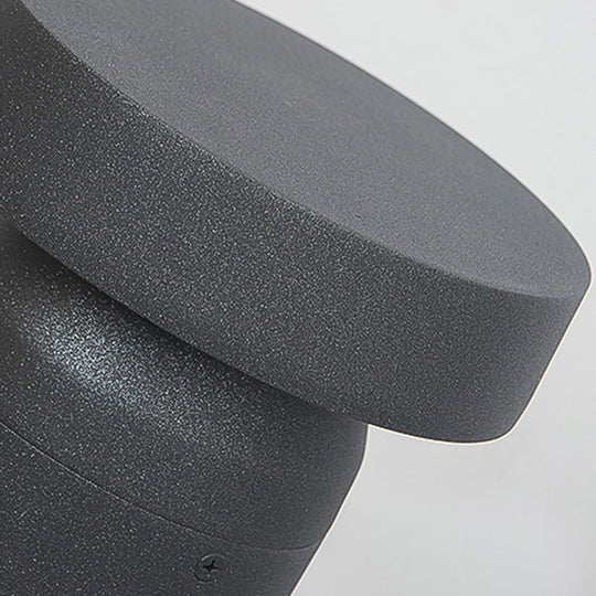 Modern Black Cylinder LED Outdoor Bollard Light