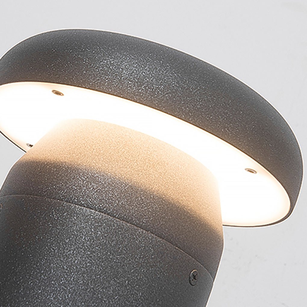 Modern Black Cylinder LED Outdoor Bollard Light