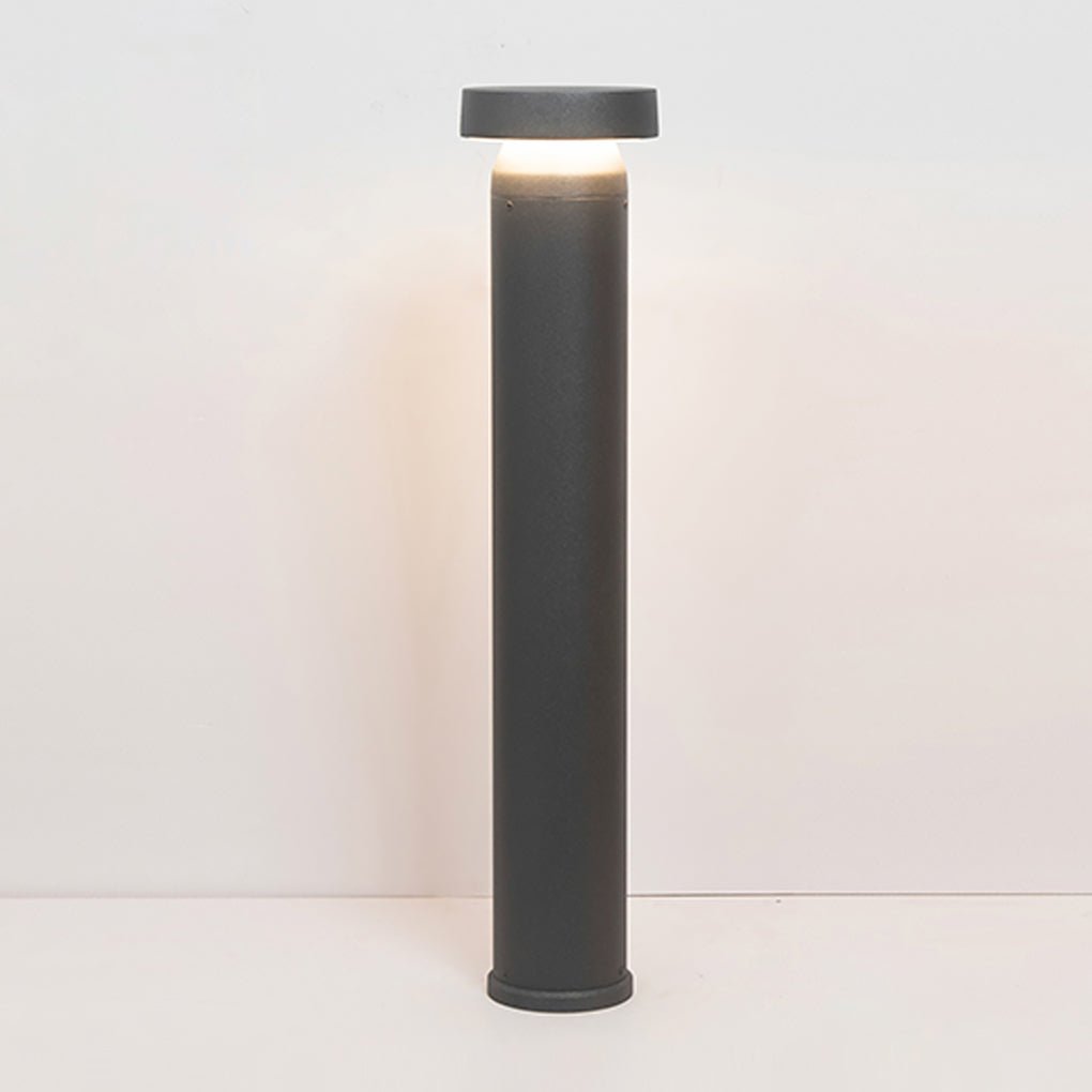 Modern Black Cylinder LED Outdoor Bollard Light