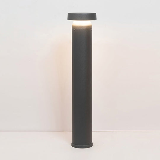Modern Black Cylinder LED Outdoor Bollard Light