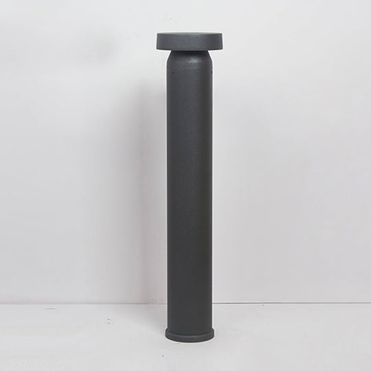 Modern Black Cylinder LED Outdoor Bollard Light