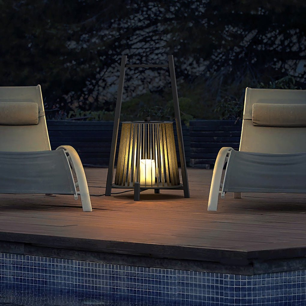 Outdoor Grid Imitation Candle Lantern LED Landscape Light