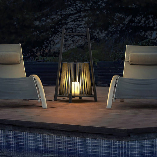Outdoor Grid Imitation Candle Lantern LED Landscape Light