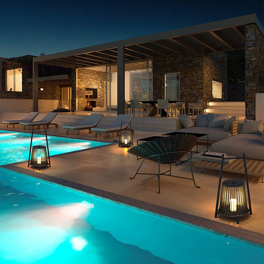 Outdoor Grid Imitation Candle Lantern LED Landscape Light