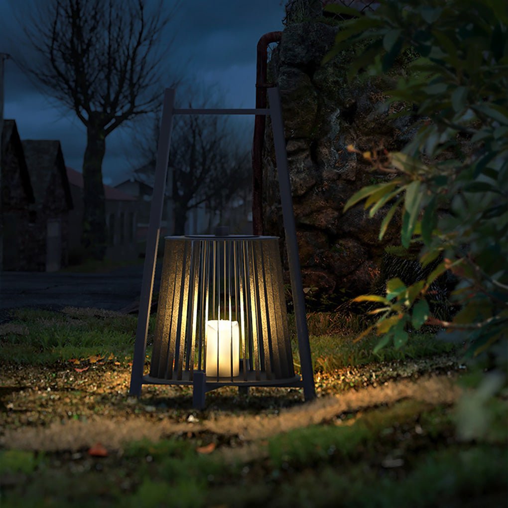 Outdoor Grid Imitation Candle Lantern LED Landscape Light